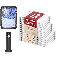 Vacuum Seal Bags for Travel with Rechargeable Pump, 12 Pack Carry on Compression Packing Bags for Luggage, Backpack and Suitcase, Space Saver Storage Organizer for Clothing Clothes