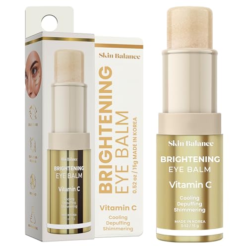 Skin Balance Bálsamo para ojos con vitamina C ultrabrillante. Dermatológicamente probado, antiedad, cuidado de la piel coreano. Reduce ojeras, Vegano y sin crueldad animal. 14 ml.