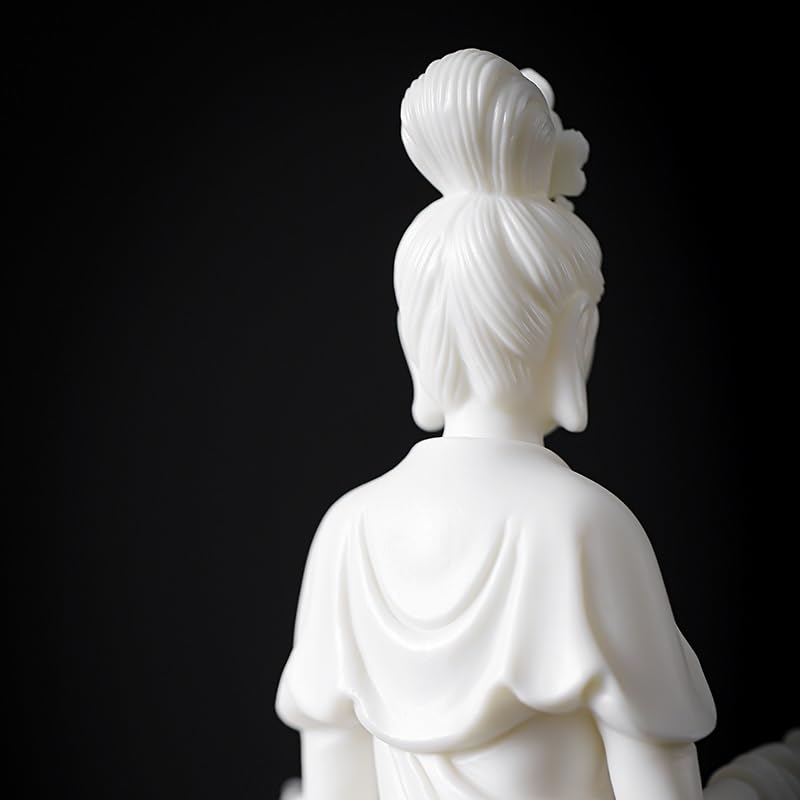 TEESONG Dekoracje na książki Chiński styl ręcznie robiony ceramiczny posąg Buddy ozdoby do kultu domowego Ruyi Guanyin Home Decor Home Decor