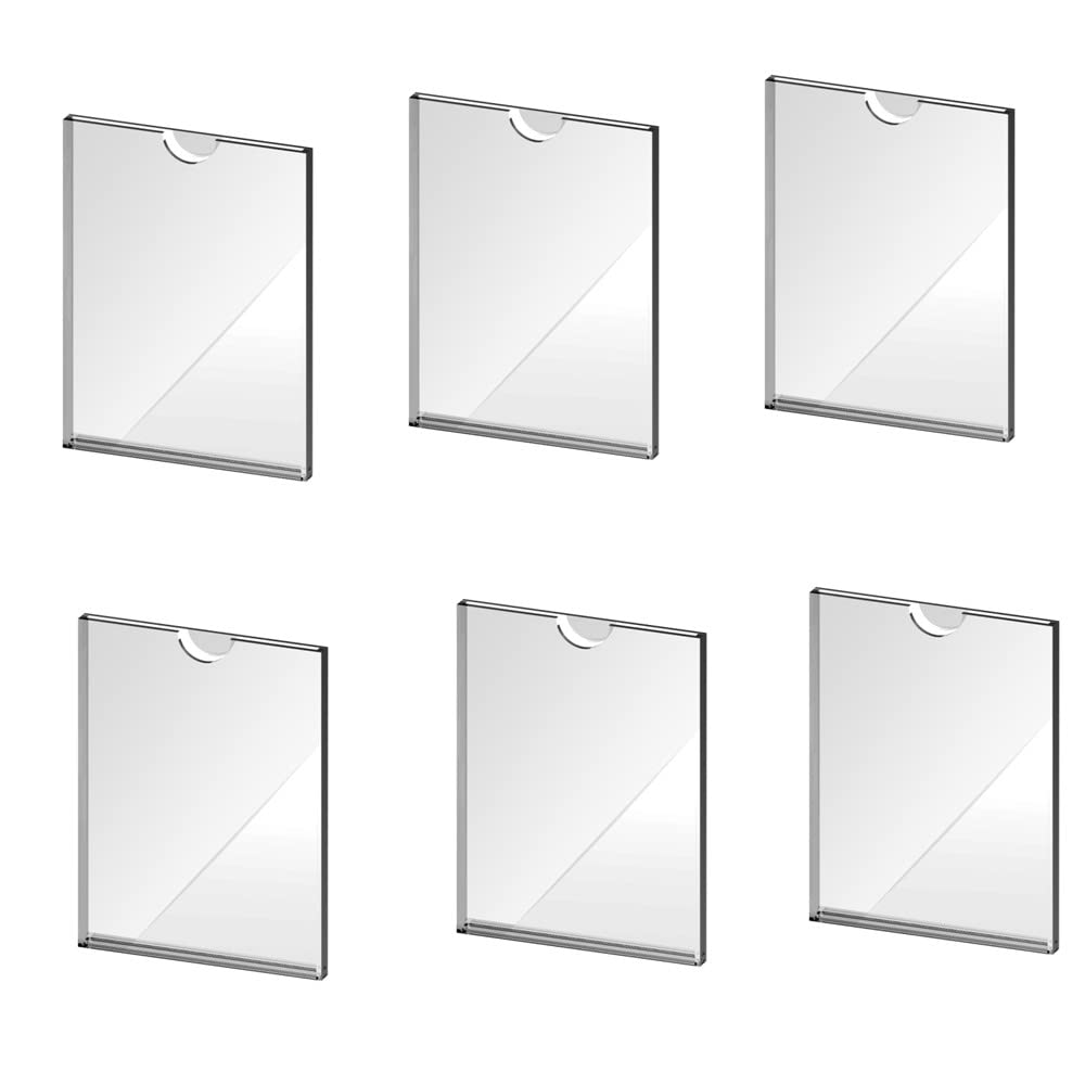 6 PCS Soporte de Pared, A5 Soporte para carteles de acrílico transparente con cinta adhesiva, soporte de exhibición de póster de pared de plexiglás, soportes adhesivos para pósteres