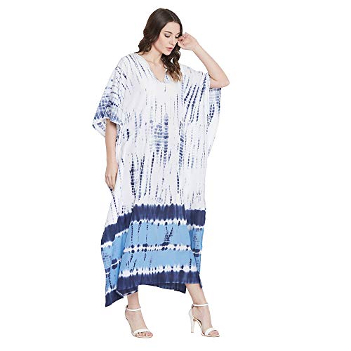 Image of Oussum Women Kaftan Plus Size Polyester Summer Lightweight Caftan Swimsuit Cover Ups Maxi African Mumu Lounge House Dress