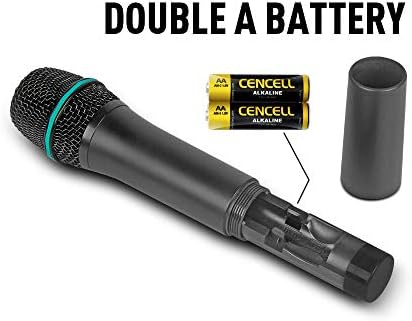 Debra Audio Pro UHF 4 Channel Wireless Microphone System With Cordless Handheld Lavalier Headset Mics, Metal Receiver, Ideal For Karaoke Church Party (With 2 Handheld & 2 Bodypack (A))
