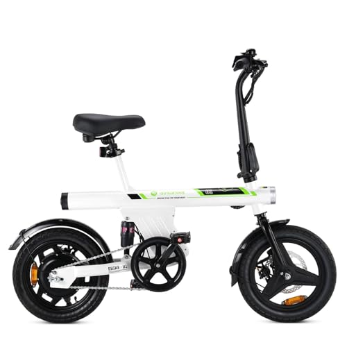 isinwheel Electric Bike for Adult 500W Motor, 20 mph Folding Ebike, 14"/16"/20" Adult Electric Bicycles with Smart Uphill, 280.8Wh/374.4Wh Battery, Mini E Bikes for Adults and Teens White Cl
