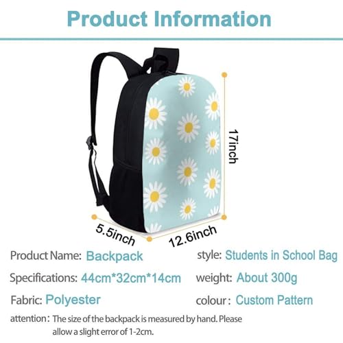 Lightweight Back Pack Floral Flowers Daisy Blue Travel Hiking Backpack Sport Gym Backpack Fits 22 Inch Notebook Business Work Bag3