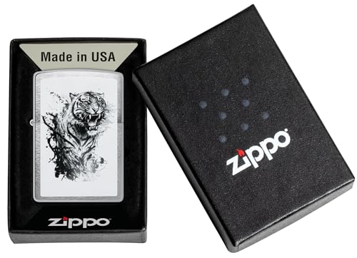 Encendedor Zippo Tiger Splash Acabado Cromo miniatura 6