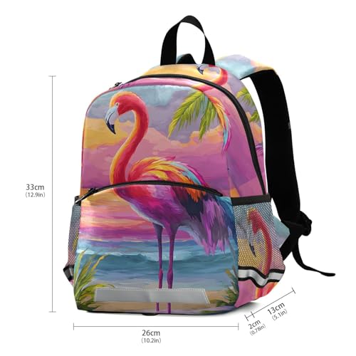 panksolu Tropical Colorful Flamingo Toddler Backpack for Boys Girls Kids Backpacks Preschool Bag Travel Bag3
