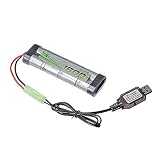 Limskey 9.6V NiMH 1600mAh Rechargeable Battery Pack with Mini Tamiya Connector with USB Charger for