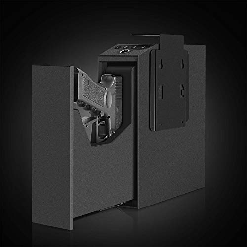 Biometric Slider Handgun Gun Safe for Nightstand, Desk, Bed Side,Truck - Auto Sliding Door Hand Gun Safe for Pistol -with Fingerprint, PIN Code, KEY Access - Image 3