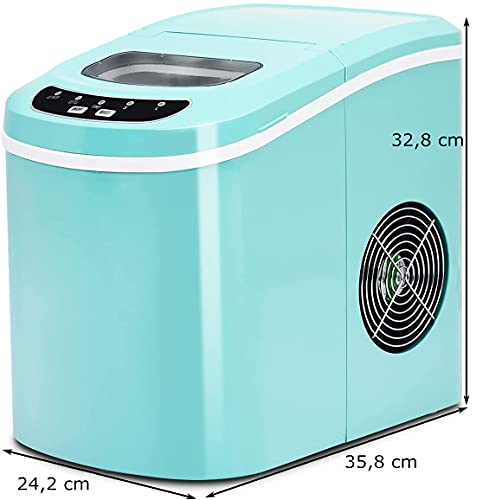RELAX4LIFE Eiswürfelmaschine, Eismaschine mit Eiswürfelschaufel & Eiskorb, 2 Eiswürfelgrößen, 12 kg in 24 Std., 9 Eiswürfel in 6-13 min, 2,2 Liter Wassertank, Ice Maker für Haushalt Büro (Grün) – Bild 8