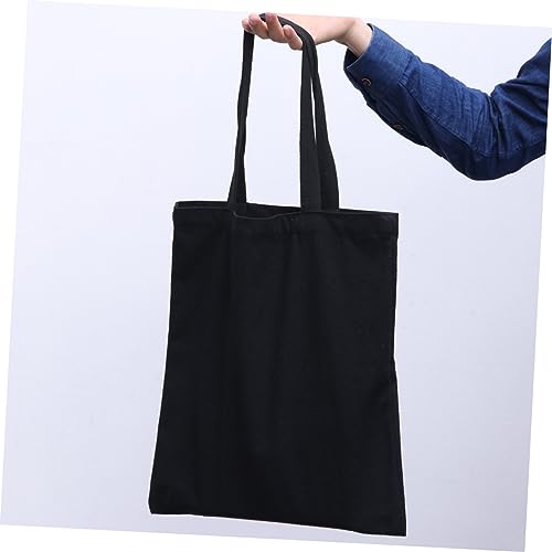Heavy Duty Black Canvas Tote Bag Blank Cotton Handbag for DIY Crafts Reusable Shopping Pouch for Parties School Activities and Travel2