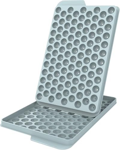 Image of WIBIMEN Mini Ice Cube Trays, Small Tiny Round Pebble Crushed Nugget Ice Trays for Freezer with Lid - Chilling Drinks Coffee Juice(1 Pack/0.55In - Blue)