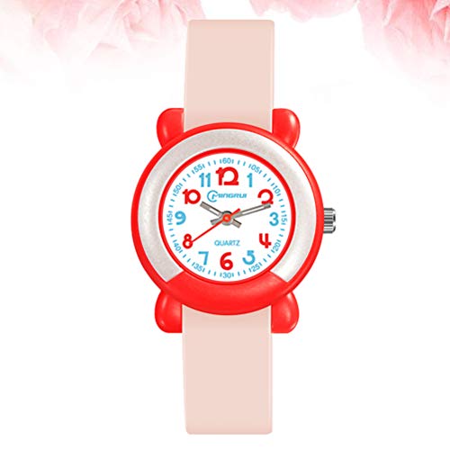 Relógios infantis Relógios de quartzo Creative Simple Red Case Relógios de pulso Relógios de estudan