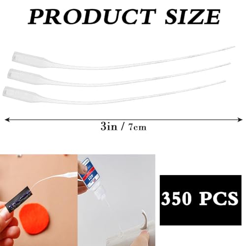 Yeenano Kleber Mikrospitzen,350 PCS Sekundenkleber Flüssig,Klebstoff Applikatorspitzen,Pipetten Plastik,Kunststoffkleber Flaschenspitzen Leim Extender,Wood Glue Applicator,für Kunsthandwerk Hobby.
