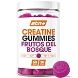 ETN+ Gominolas de Creatina Monohidratada 3000mg | Sin Azúcar, Sin Gluten | Mejora Fuerza y Potencia | De Origen Natural (T3)