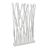 JONATHAN Y Tranquil 39.4" x 68" Teak Wood Branch Room Divider, Freestanding Sculptural Wooden Floor Screen Partition for Living Room, Rustic Privacy Space Separator, White DVR1000B