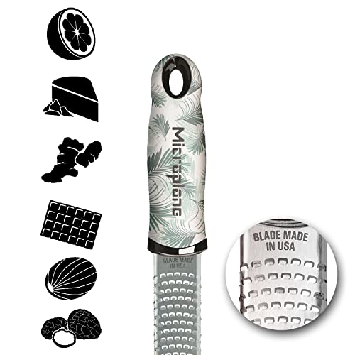 Image of Microplane Classic Printed Citrus Fruit Zester - Fine Grating for Citrus (Tropical Palm Print)