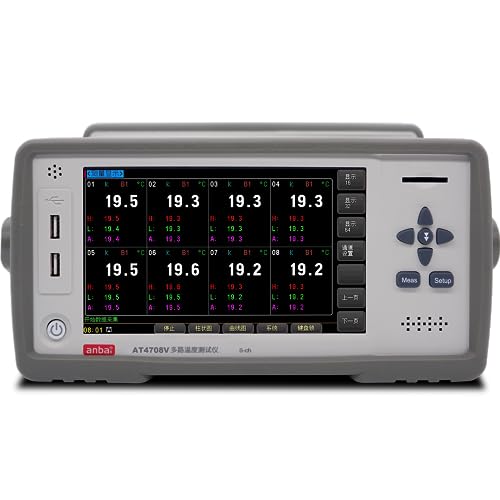 AT4716V 16-Channel Industrial Temperature Meter Recorder Thermometer Thermocouple Data Logger -200℃~1300℃ Compatible K/N/E/J/T/R/S/B/R, PT100, CU50, DCV