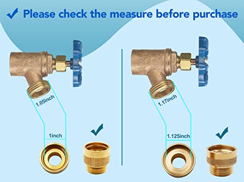 SM01.125 Vacuum Breaker Adapter Replacement for The Bottom Half of Arrowhead PK1390 and Outer Thread Diameter Measures 1.17" Valve,Includes Rubber Washer