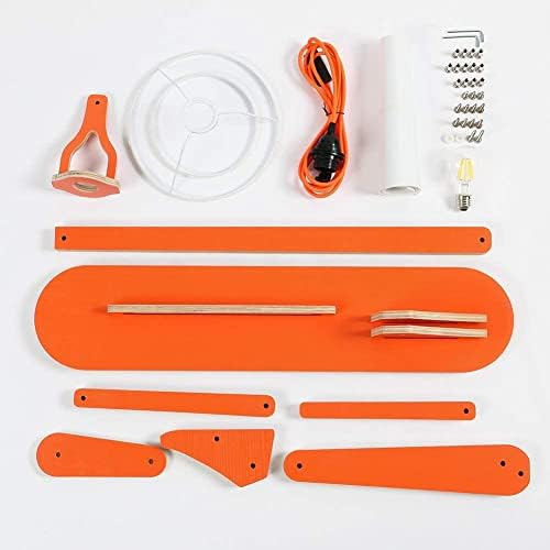 HROOME Cool Creative Floor Lamps Wood Tall Decorative Corner Reading Standing Swing Arm Light for Living Room Bedroom Office Farmhouse Kids Boys Girls Gift - with LED Bulb (Orange) 5 41yoF+SD9QL. AC