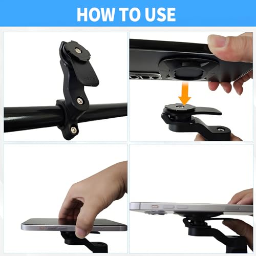 Universel Handlebar Mount Support de Téléphone Portable Amovible pour vélo, Support Smartphone pour Guidon de Moto, Attache Telephone Moto, Rotatif à 360° pour Guidon de Vélo,Trottinette,Quad,Scooter – vue 5