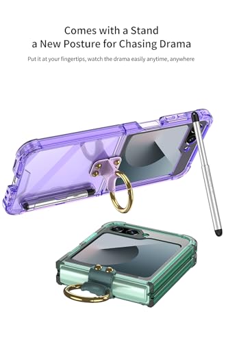 Coque Samsung Flip 6 antichoc transparente avec stylet et anneau de support - 2