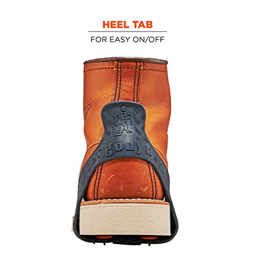 Image of Ergodyne 6300TC TREX Tungsten Carbide Traction Cleat Grips Ice and Snow, One-Piece Easily Attaches Over Shoe /Boot with Carbon Steel Spikes to Provide Anti-Slip Solution
