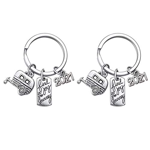 Kesyoo 2pcs find joy in the journey keychain camper rv trailer ke…