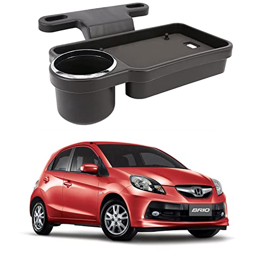 Image of Oshotto (FT-04) Foldable Car Auto Headrest Rear Back Seat Table Drink Food Cup Tray Holder Compatible with Honda Brio - Black