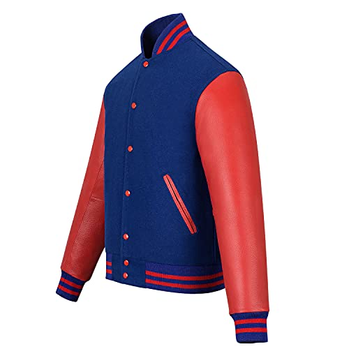 Image of Varsity Jacket Baseball Letterman Jacket- Wool and Leather Premium Quality Unisex Basketball Jacket