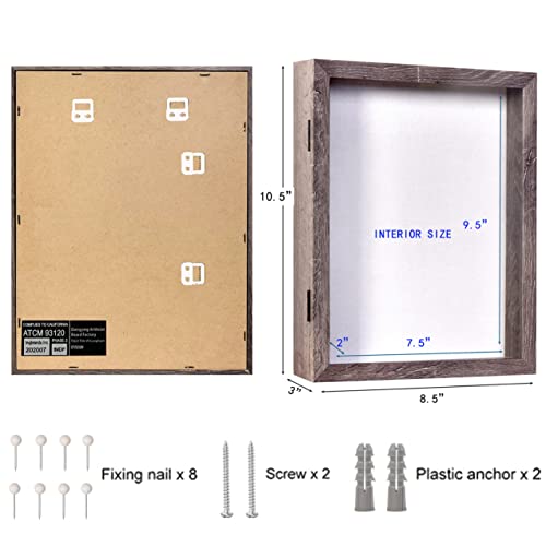 Edgewood Front Opening Shadow Box Display Picture Frame Case For Memorabilia, Pins, Awards, Medals, Tickets And Photos, 3 Inches Depth (8 X 10 Inches, Brown) #TOP5
