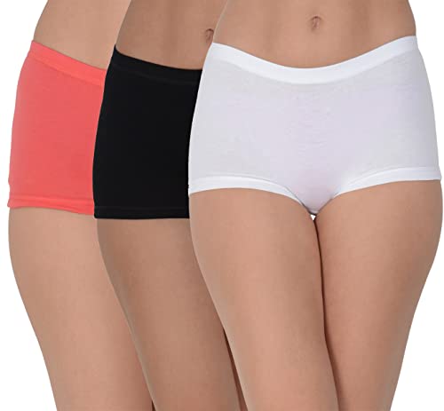 Image of EVA & JOY Women's Cotton Solid Mid-Rise Boyshort Panty