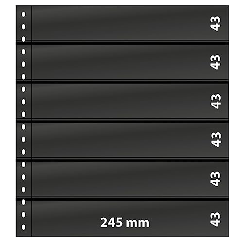 Feuille de classement à 6 bandes noire LINDNER Omnia pour album philatélique