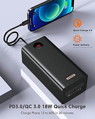 Romoss 60000Mah High Capacity Power Bank, 22.5W Max Pd 3.0 Fast Charging Portable Usb C Battery Packs With 4 Outputs & 3 Inputs & Lcd Display, Rechargeable Battery Bank For Iphone And Outdoors Camping #TOP4