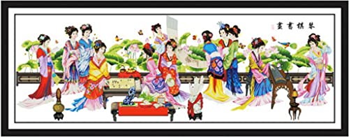 Dimensean Cross Stitch Kits Stamped Full Range Of Embroidery Starter Kits For Beginners Diy 11Ct Cross Stitches Needlepoint Kits-Unique Romance 29.5X82.7 Inch #TOP13