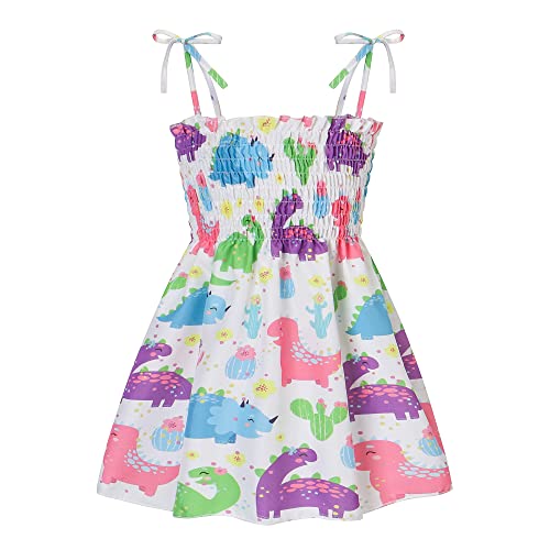 Toddler Baby Girl Summer Outfit Sunflower Dino Dresses Butterfly Princess Sundress Age 1-6 Years