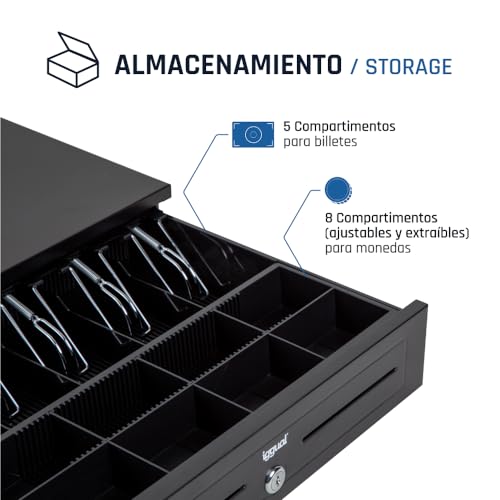 iggual Iron-HD Cajón Portamonedas 41cm 5+8 Negro