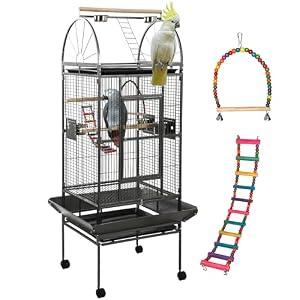 68” Large Parrot Cage, Large Bird Cages for Parrots,Conure Cage for Birds, Cockatiel Cage with Play Top,Feeders,Slide-Out Tray,Seed Catcher,Birdcage Toys for Cockatoo,African Grey,Lovebird