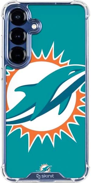 Skinit Clear Phone Case Compatible with Galaxy S25 - Officially Licensed NFL Miami Dolphins Design