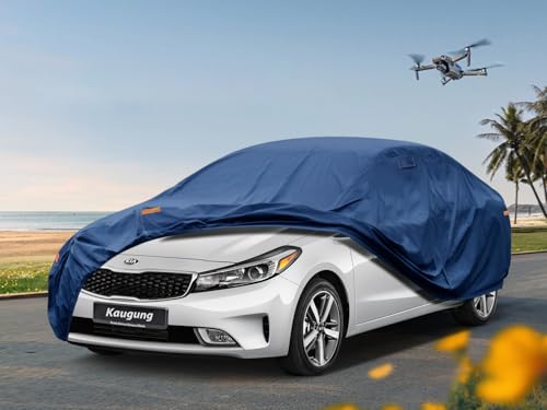 Image of Kaugung Heavy Duty Car Cover Custom Fit Kia Forte (2017-2024), Waterproof All Weather Resistant Outdoor Sun Rain Dust Snow Protection with Anti-Theft Lock. (USA Warehouse, Within 3-7 Days)