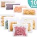 Produktbild YAASO Lebensmittel Beutel Wiederverwendbare Silikon Sandwich Snack Beutel Set für flüssige Fruchtnahrung, Umweltfreundliches abbaubares Material, Druckverschluss auslaufsicher, Extra dick