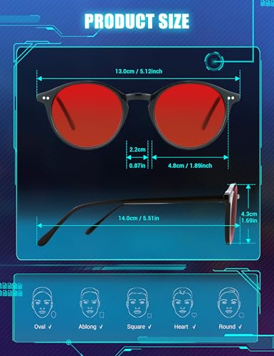 Image of TIJN Blue Light Blocking Glasses Men Women Vintage Thick Round Rim Frame Eyeglasses