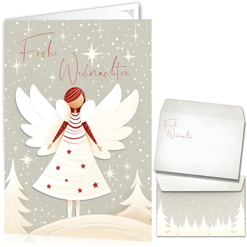 6 Stu00fcck Frohe Weihnachtskarten Mit Umschlu00e4gen, 15 X 10 Cm