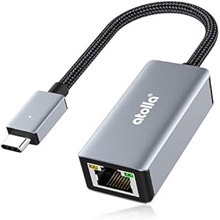 USB C to Ethernet Adapter, atolla Type-C (Thunderbolt 3) to RJ45 Gigabit Ethernet LAN Network Adapter Compatible for MacBook Pro, MacBook Air, iPad Pro 2020/2018, Surface, XPS and More