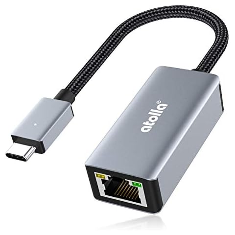 USB C to Ethernet Adapter, atolla Type-C (Thunderbolt 3) to RJ45 Gigabit Ethernet LAN Network Adapter Compatible for MacBook Pro, MacBook Air, iPad Pro 2020/2018, Surface, XPS and More Cover