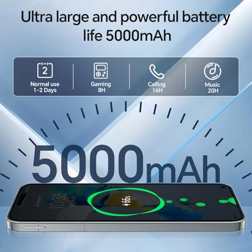 OFGPPB A16 PROMAX Unlocked Cell Phone,RAM 12GB+512GB ROM,Snapdragon888 Unlocked Phones, 6.7“ FHD Screen,48+108MP Camera, Battery 5000mAh,Dual SIM, WiFi/Bluetooth/GPS/Android 14/0820 (Dark Blue) by OFGPPB - Image 6