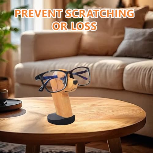 GONZTEL 1 Stück Handgemachte Form Holzschnitzbrille Brillenhalter Ständer,Labrador Retriever Brillenständer,Brillenablage, Geschenk für Hundebesitzer