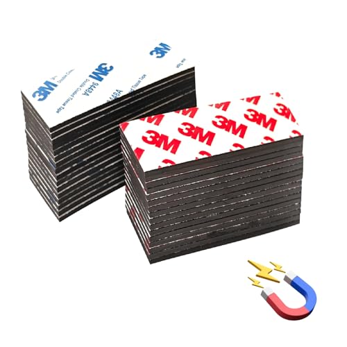 CHUNNIAO A+B Matched Magnetic Strips with Adhesive 2\"x1\"x0.04\" (Pre-Cutting 96 Pcs),Adhesive Magnet to Magnets Stick Face to Face,Great for Bookmarks Craft