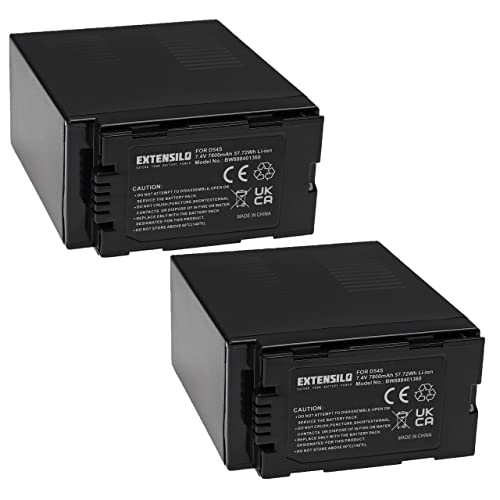 EXTENSILO 2X Batería reemplaza Panasonic CGA-D54, CGA-D54S, CGA-D54SE, CGA-D54SE/1B para cámara de vídeo (7800 mAh, 7,4 V, Li-Ion) Cover