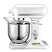 Mélangeur à gâteau Batteur sur socle électrique avec grand bol de 7 litres Mélangeur à crème à 11 vitesses, crochet pétrisseur, fouet ballon et batteur et pare-éclaboussures pour la cuisson Convient