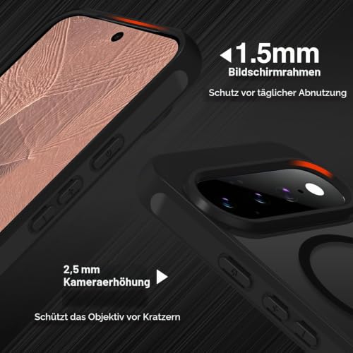 ivoler für Google Pixel 11 Pro Hülle,mit 2 Panzerglas,Magsafe,Schwarz – Ansicht 5